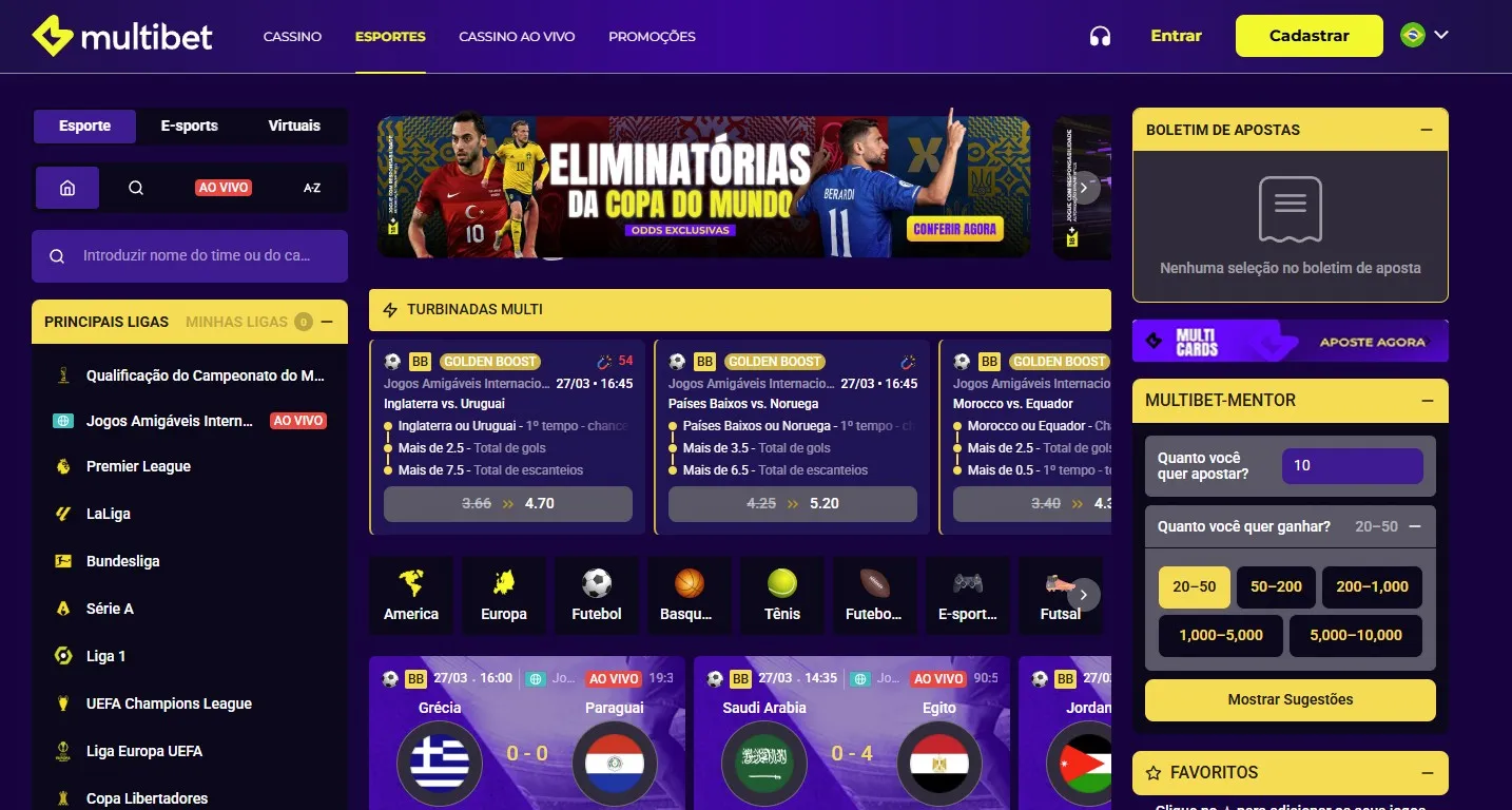 Odds Turbinadas aparecem em destaque na plataforma Multibet  | Crédito: Reprodução / Multibet