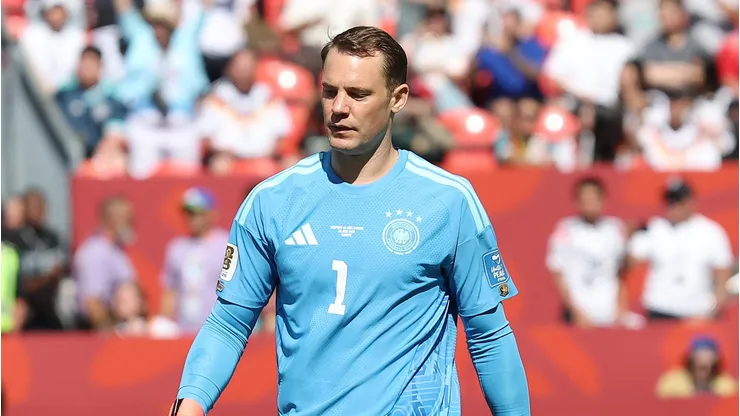 Manuel Neuer #1 of Germany shows dejection after the Cote d'Ivoire's first goal during the FIFA World Cup 2026 Group E match between Germany and Cote D'Ivoire at Toronto Stadium on June 20, 2026 in Toronto, Ontario. (Photo by Alexander Hassenstein/Getty Images)